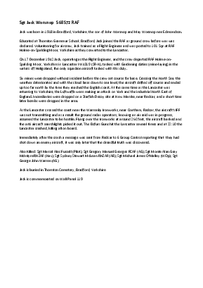 A preview of a PDF biography for Worsnop, Jack